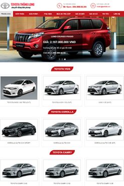 Mẫu website sản phẩm Toyota Theme WordPress