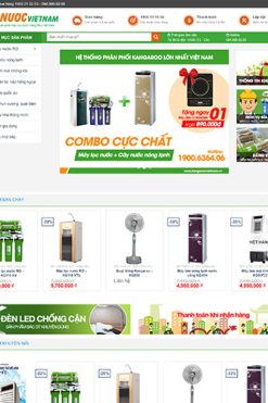 Mẫu website sản phẩm máy lọc nước Theme WordPress