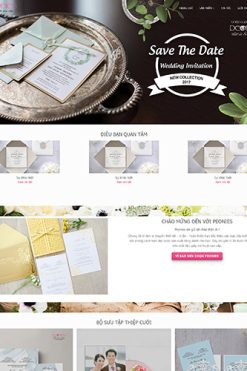 Mẫu website sản phẩm thiệp cưới Theme WordPress