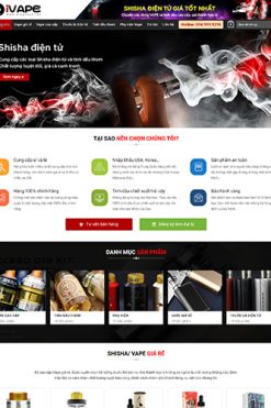Mẫu website sản phẩm vape Theme WordPress