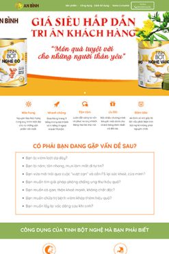 Mẫu website sản phẩm tinh bột nghệ Theme WordPress