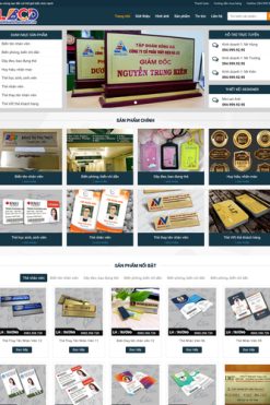Mẫu website sản phẩm biển chức danh Theme WordPress
