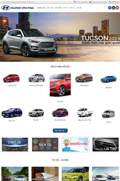 Mẫu website ô tô Hyundai Theme WordPress