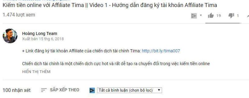 Hướng dẫn làm Tiếp thị liên kết với Youtube